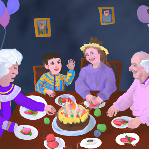 משפחה התאספה סביב שולחן, חגגה יום הולדת לסבתא