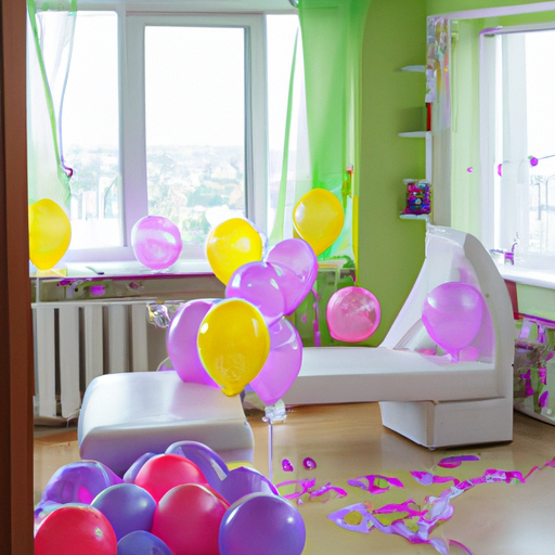 חדר ספא מעוצב להפליא עם בלונים וקישוטי יום הולדת