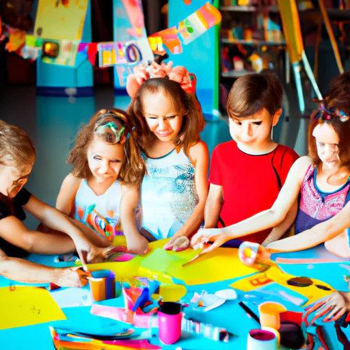 ילדים ותאומים משתתפים בפעילות קבוצתית מהנה במסיבה